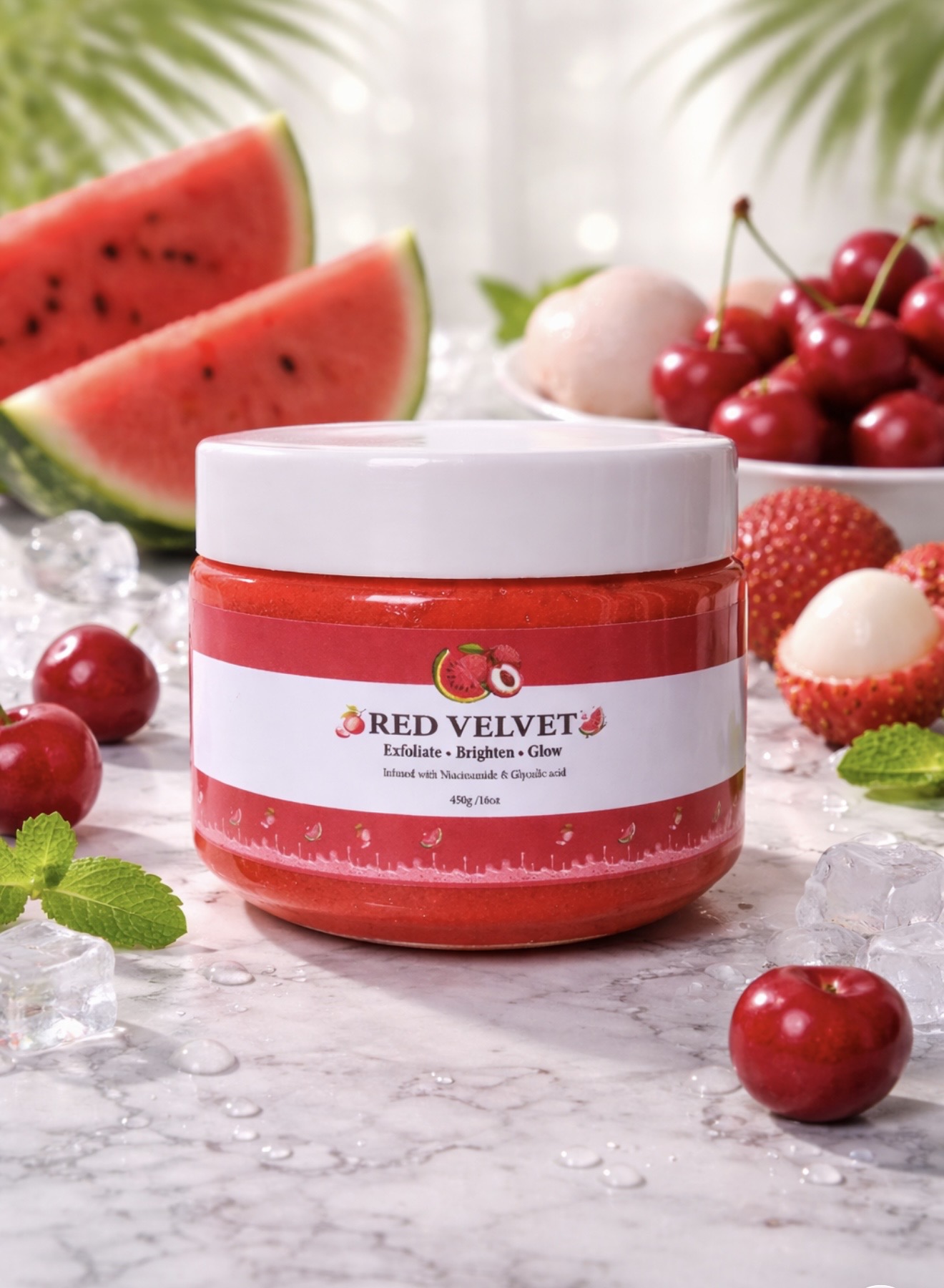 Red velvet scrub